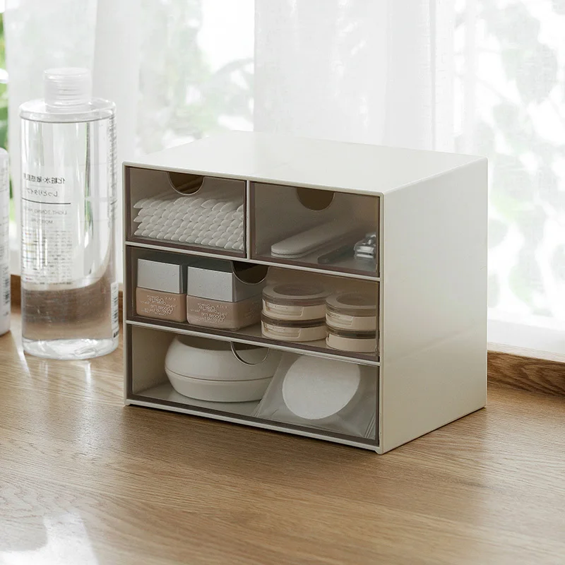 3 слойный многогранный ящик для макияжа органайзер офиса стола ювелирных изделий