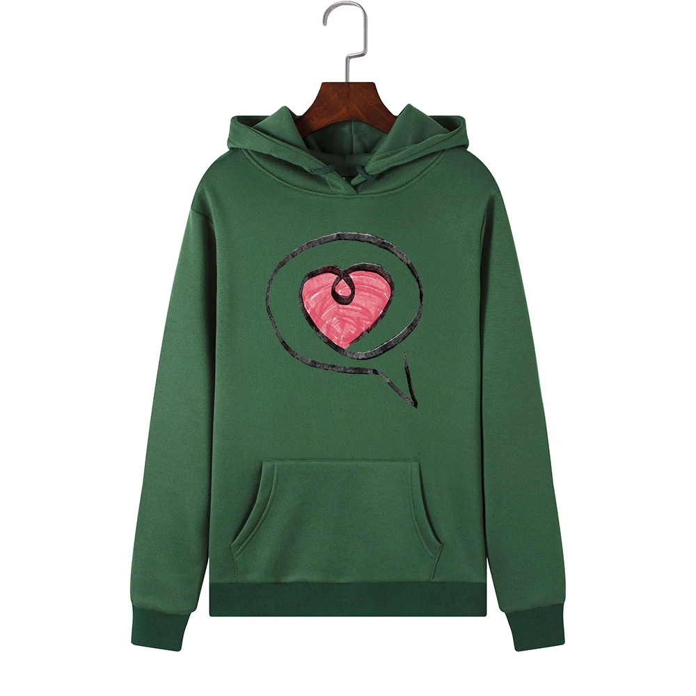 

Women Hoodies Sweatshirts Hooded Sweatshirt Funny Loveheart Print Top Autumn Winter Pullover Female Hoodie Clothes