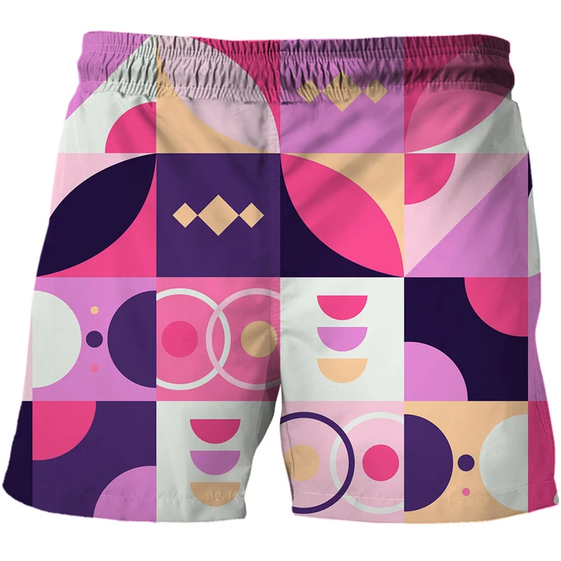 

New Mens Quick Dry Summer Beach Board Boxer Shorts Trunks 2021 Fashion 3D Geometry Print Boardshorts Men Hip Hop Short Homme