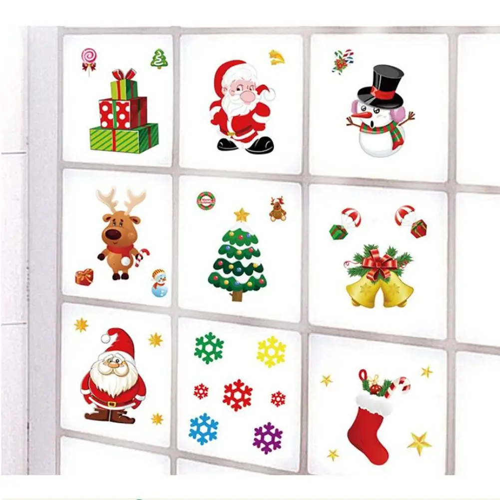 1 шт. Рождественский Санта Клаус/Снеговик/Лось стеклянная наклейка украшение