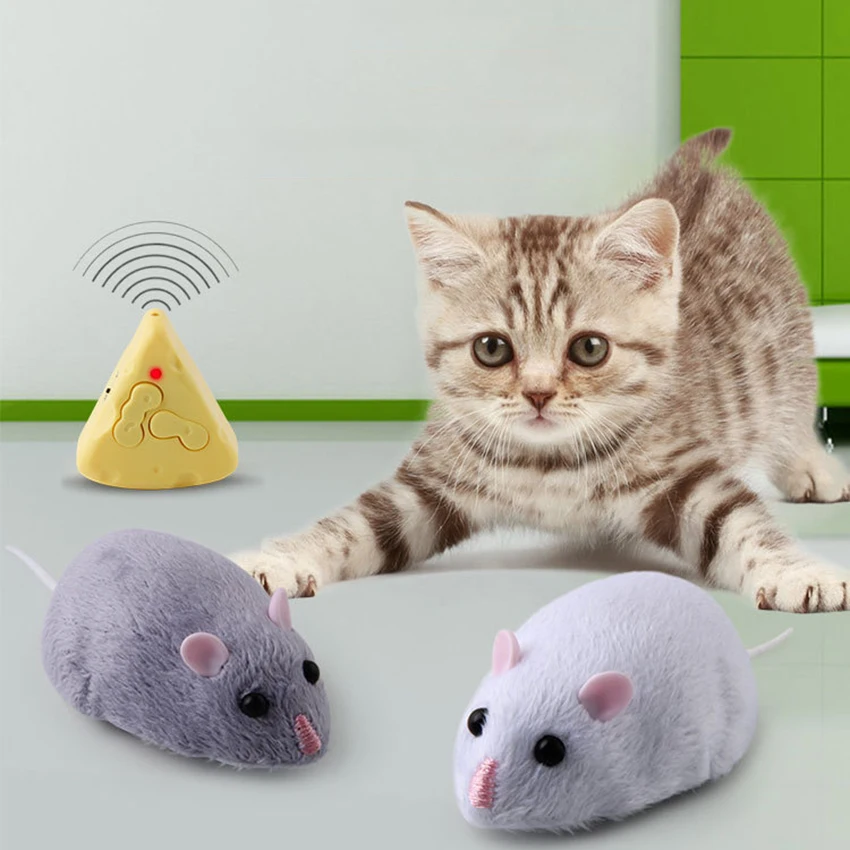 

Cat Small Toy Simulation Infrared Electric Remote Control Rat Plush Mouse Wireless Interactive Toy for Cat Kitten Dog Pet