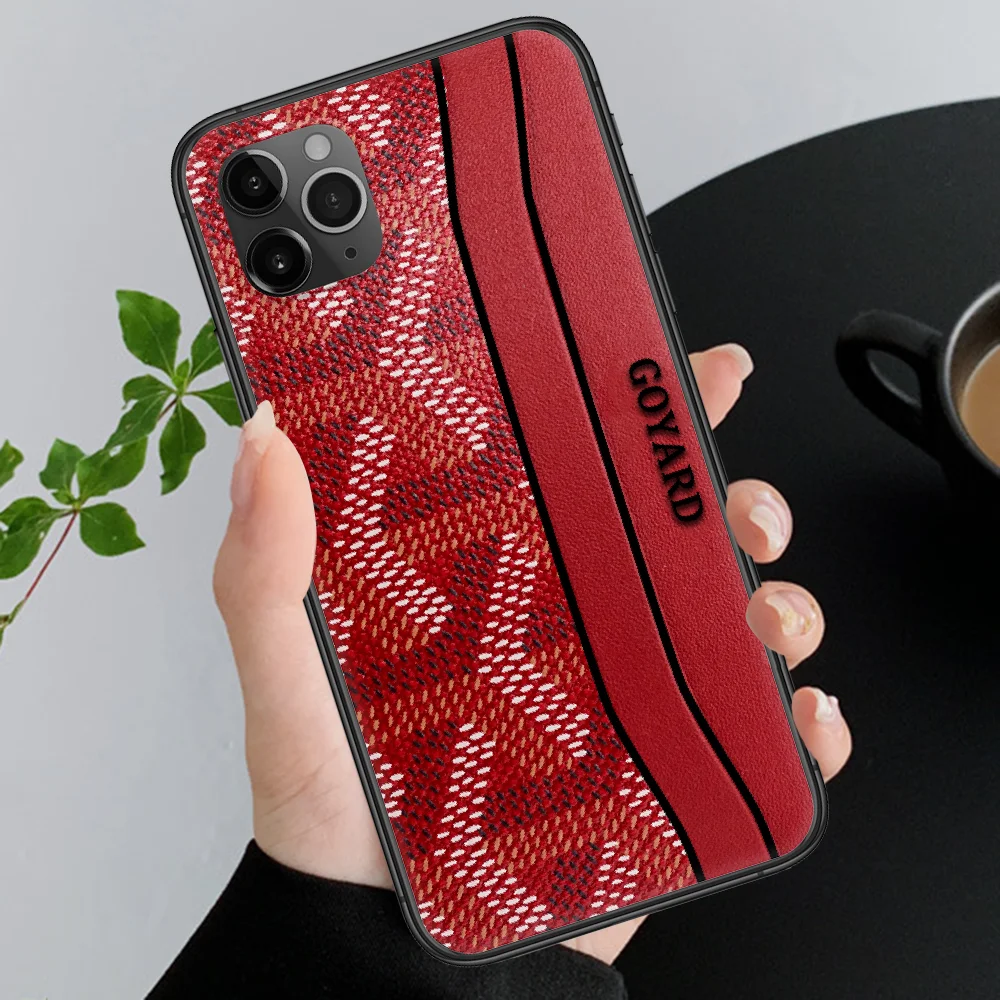 

Fashion Brand goyardes Phone Case Cover Hull For iphone 5 5s se 2 6 6s 7 8 12 mini plus X XS XR 11 PRO MAX black tpu coque
