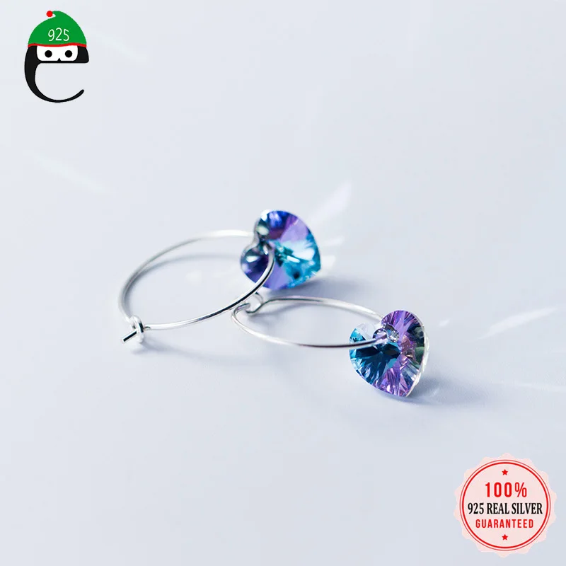 Женские серьги гвоздики ElfoPlataSi круглые из стерлингового серебра 925 пробы с