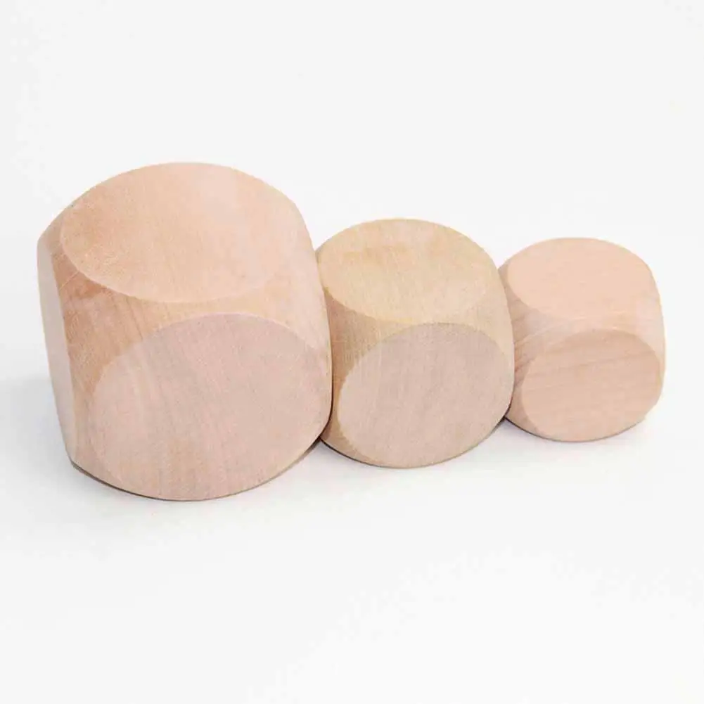 2 шт деревянные кубики для развлечений игра игральные кости пустые лица DIY печать