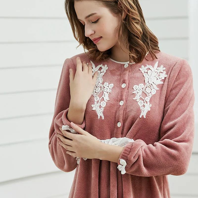 Фланелевая ночная рубашка SXTHAENOO для женщин зимняя Свободная Женская принцессы