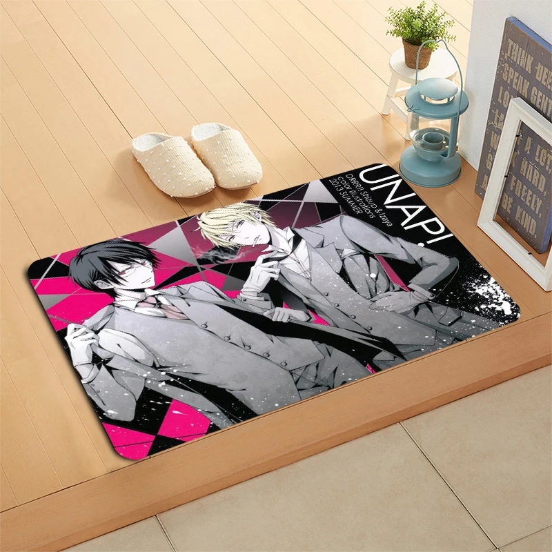 

Custom Durarara Doormat Floor/Bath/Kitchen/Beach Mat Flannel Sponge Fabric 3D Printed Shaggy Custom Decoration For Bedroom