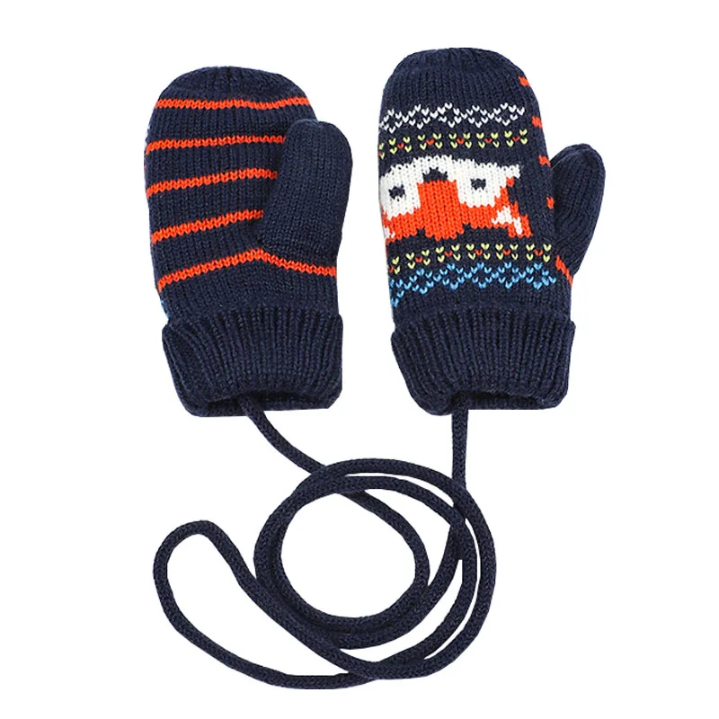 Baby Kids Winter Cotton Hat Scarf Set Cartoon Knit Cap Children Warm Scarf For Boys Beanies Hats Scarf For Girl Boy 3pcs/Set