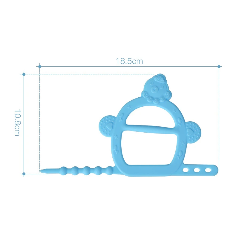 Pulsera de silicona para beb&eacute;, mordedor de 3 colores con dise&ntilde;o de vendaje, productos de dentici&oacute;n para beb&eacute;, juguete el&aacute;stico duradero, 1 pieza-2