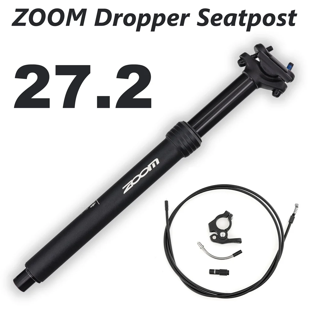 ZOOM Mtb /Gravel Dropper Seatpost Height Adjustable Internal Routing 80mm Travel Bike Dropper Seat Post 27.2MM