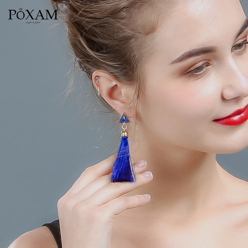 

Vintage Tassel Dangle Drop Earrings For Women Bohemian Silk Fabric Long Fringe Earings 2021 Female Brincos Fashion Jewelry