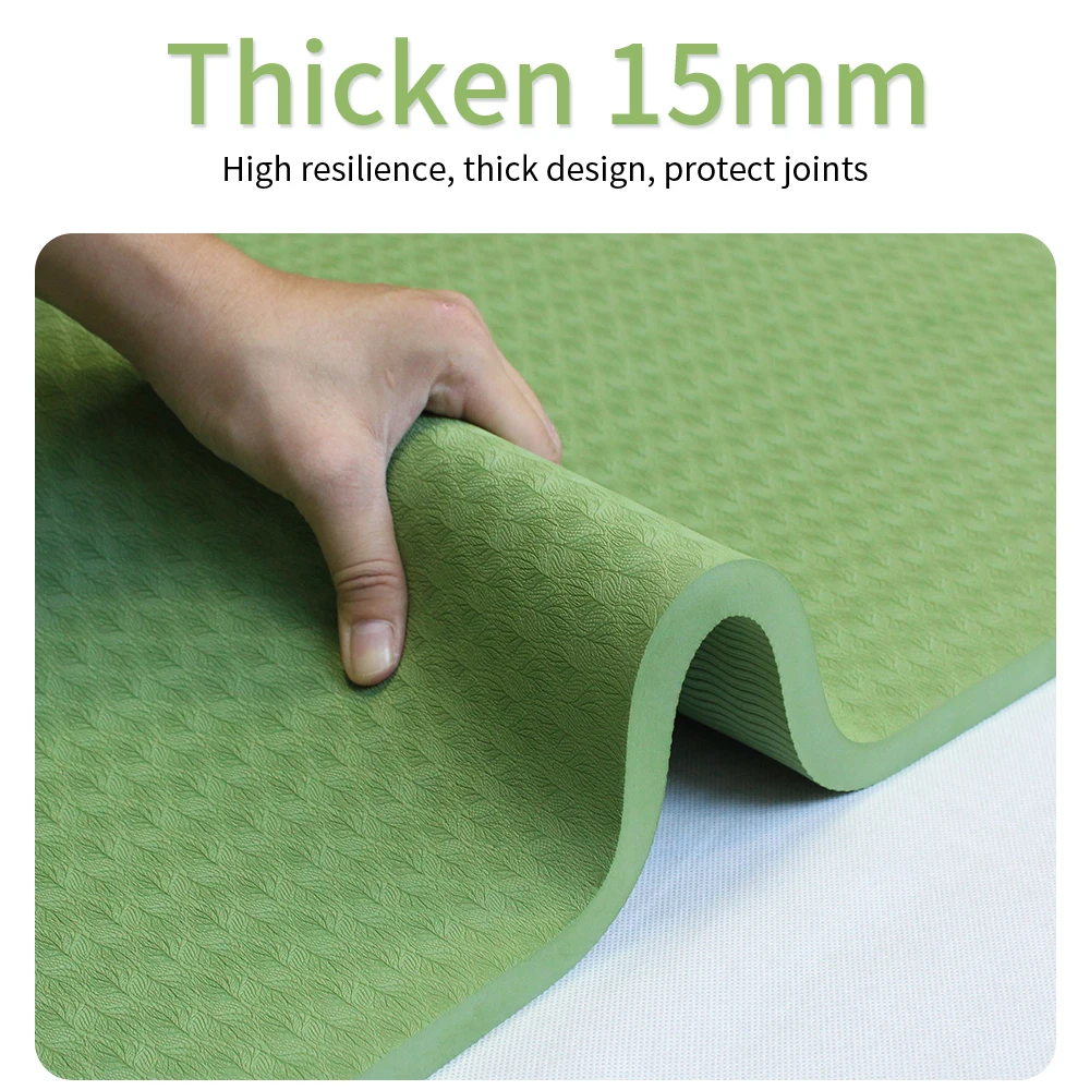 Очень большой коврик для йоги из ТПЭ 200*130 см нескользящий толщиной 15 мм