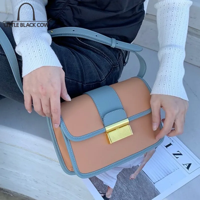 

Fashion Women Colors Panelled Flap Shoulder Bag New Designer Crossbody Messenger Bags Summer Ladies Casual Packing Sling Bags