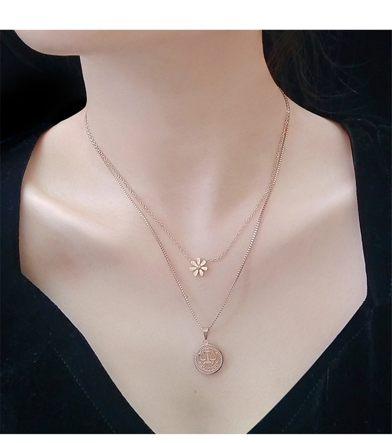 

2021 New Style Gold Color Libra Pendant For Women Fashion Jewelry Party Gift Simple Stainless Steel Men Necklaces Free Shipping