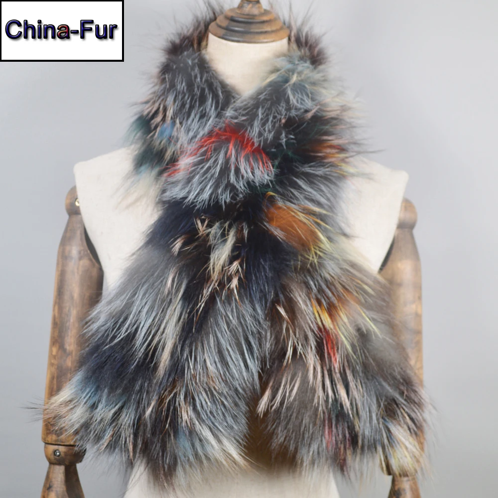 Женский шарф из натурального Лисьего меха зимний теплый мягкий вязаный ручной