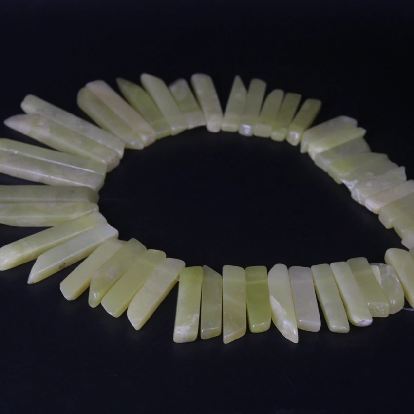 15 5 &quotНЕОБРАБОТАННАЯ нить лимонный нефритовый Топ Просверленный ломтик