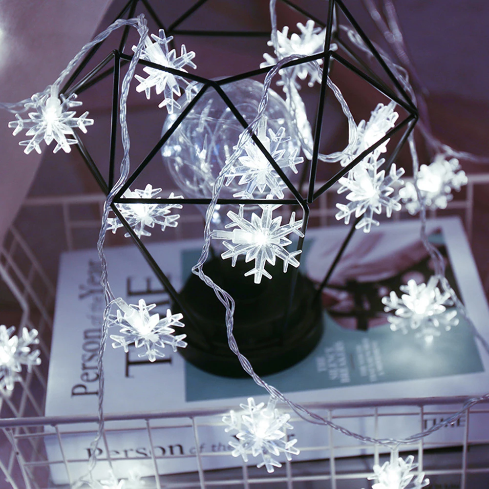 

Xmas Party Home Holiday Decoration 20 LED Snowflake Fairy Light String Christmas Garden Yard Decor Lamp 3 Meters
