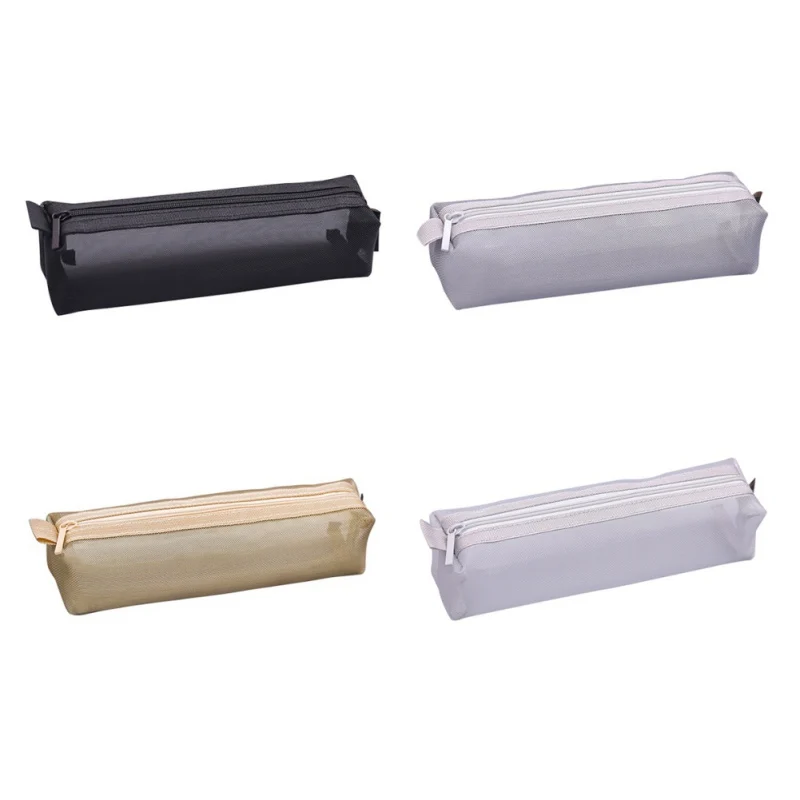 Простая Сетчатая Сумка для карандашей и ручек прозрачный студенческий пенал на