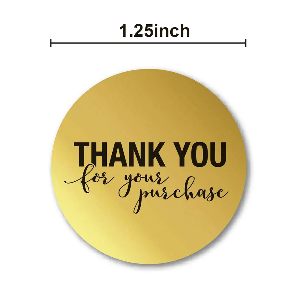 

Round Gold "THANK YOU For Your Purchase" Stickers DIY Baking Cookies Biscuits Decorations Package Seal Labels Gifts Tags