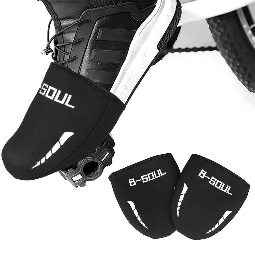 

B SOUL 1 Pair Outdoor Cycling Shoe Toe Cover Waterproof Windproof Bike Bicycle Warmer Protector Overshoes With reflective