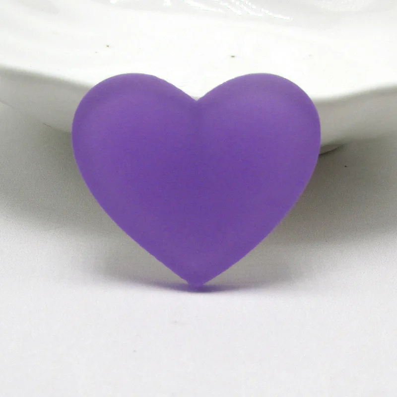 purple 32 шт./лот 3*2,6 см акриловые украшения сердца ремесла Кабошоны Скрапбукинг для украшения Kawaii DIY аксессуары - Цвет: purple