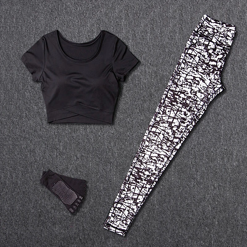 Костюм для занятия йогой женщин Спортивная одежда фитнеса женская спортивная