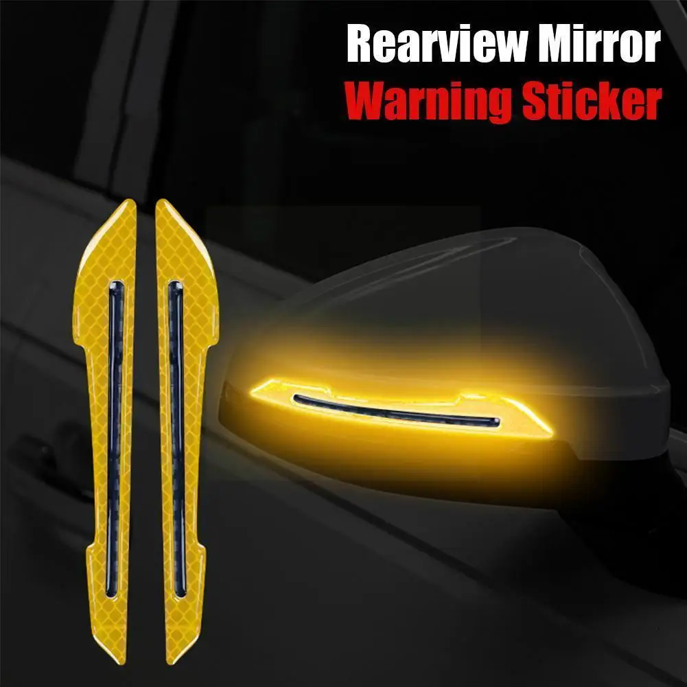 

A Pair Rearview Mirror Reflective Sticker Door Anti-collision Audi Strip Toyota Warning Mazda For Renault Accessories Auto I5J5