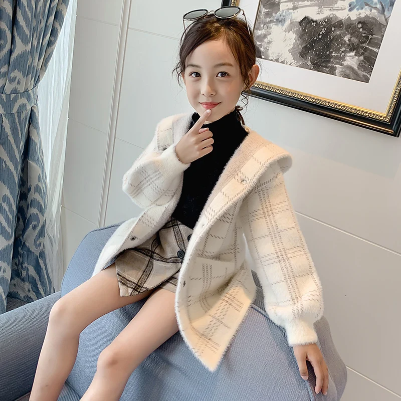 Высококачественная модная норковая бархатная шерстяная куртка для девочек