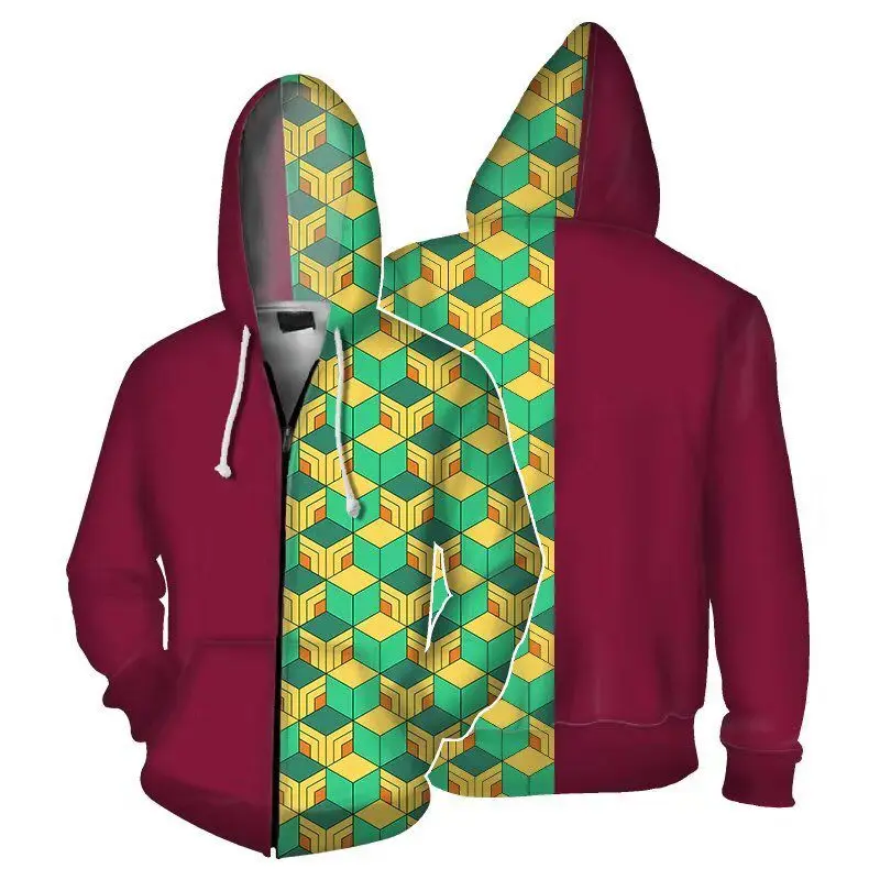 Костюм для косплея из аниме рассекающий демонов толстовка с капюшоном на молнии