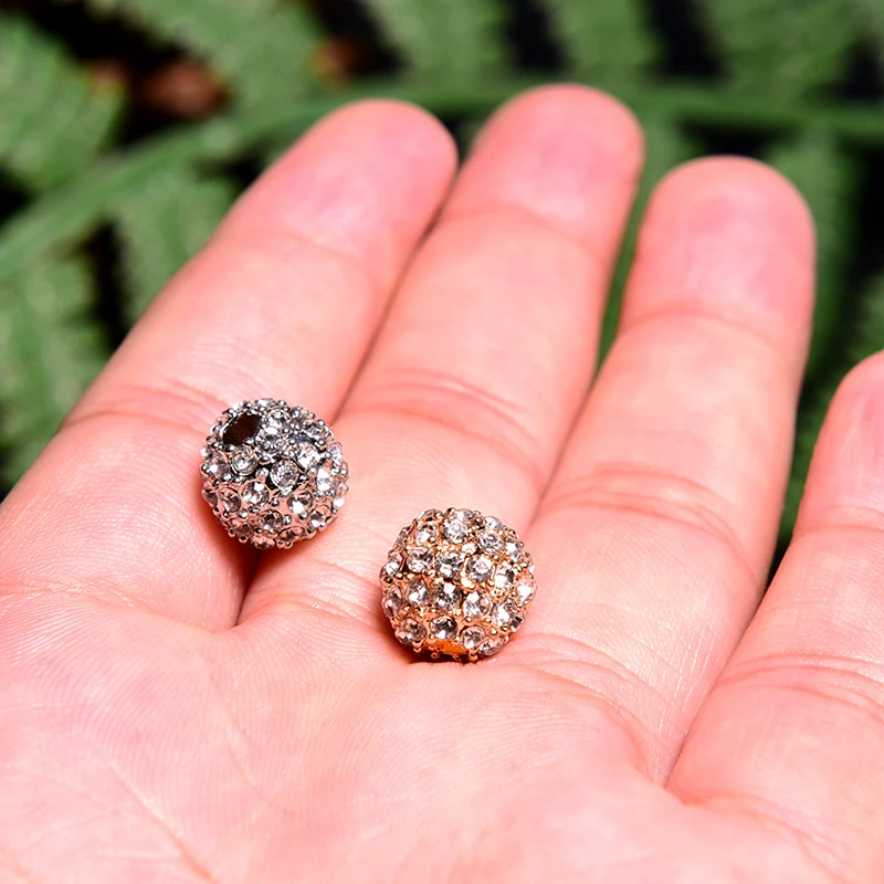 10 мм Полный Стразы класса люкс микро проложить мяч AAA + Циркон европейские бусины c разделителем круглые