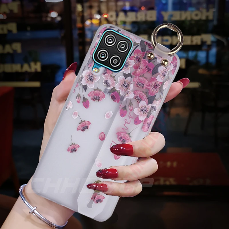 Чехол-подставка с держателем для Samsung Galaxy мягкий чехол ремешком на запястье A12 A32