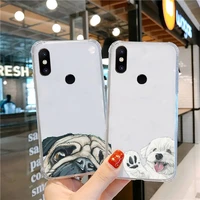 pug dog french bulldog phone case transparent for xiaomi redmi note k 7 6 40 9 6 5 10 11 a t se pro lite ultra