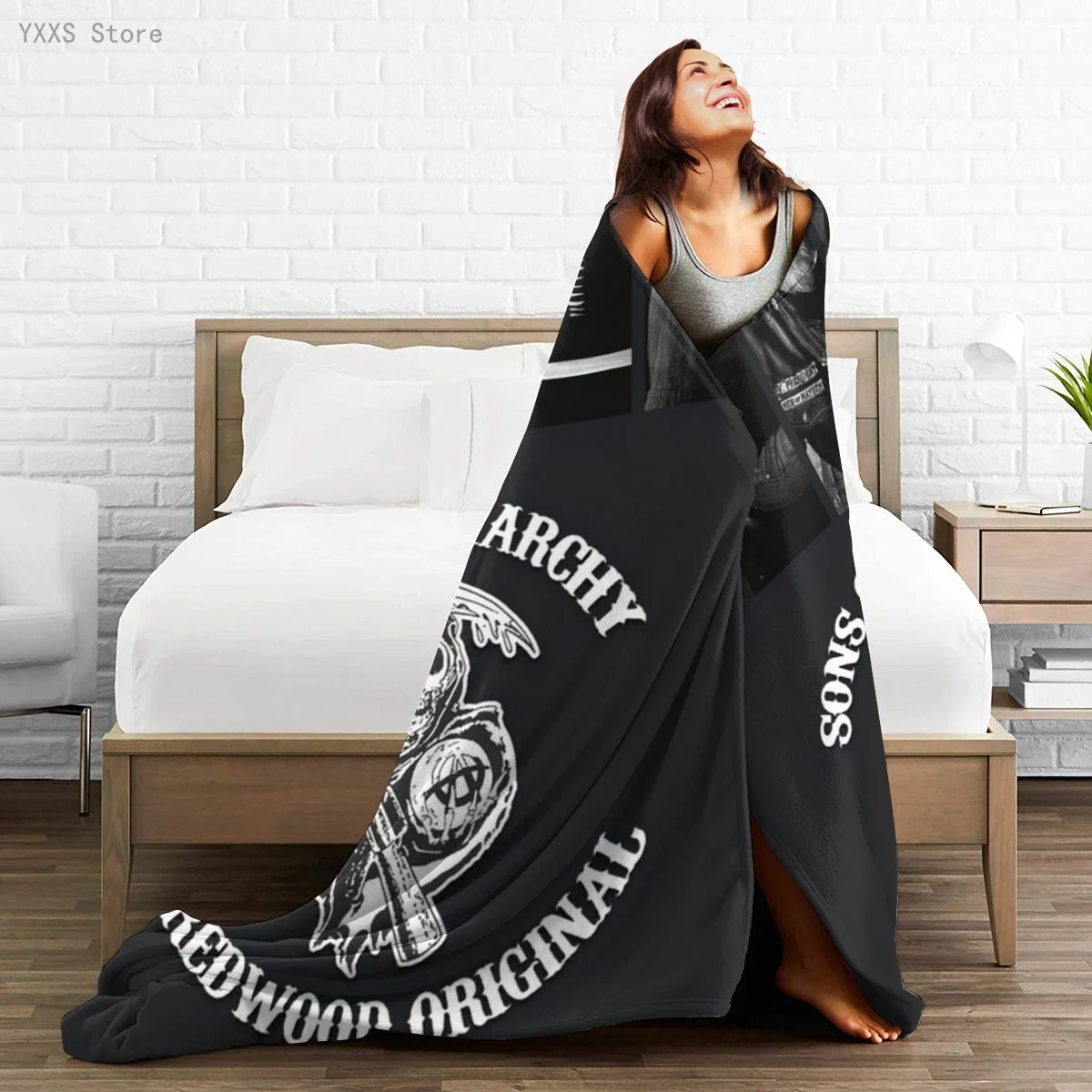 

Sons of Anarchy 3D Cartoon Sherpa Blanket Warm Super Soft Flannel Office Nap Bedspread Sofa Bedding Plush Quilt Plaids 291786481