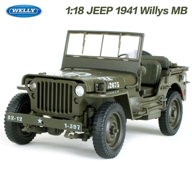 

Welly 1:18 1941 JEEP Willys MB World War II military model toy car Diecast Model Racing Car Toy New In Box NEW ARRIVAL 18055
