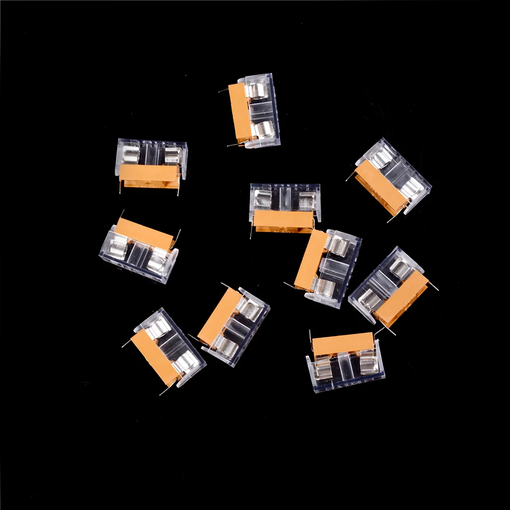 10 шт. 5*20 мм стеклянный держатель предохранителя с прозрачной крышкой для