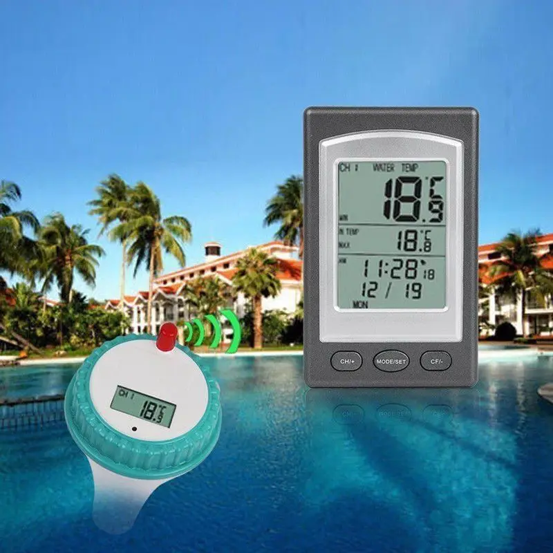 

Floating Water Thermometers Wireless Remote Pool Spa Thermometer With Digital LCD Display for Swimming Pools,Spas,Hot Tubs
