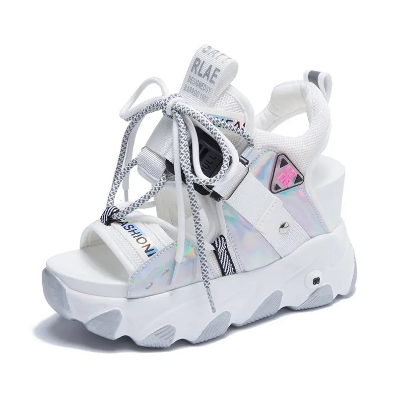 

trendy new fashion thick Sports sandals women fairy 2020 summer ins soled slope heighten beach Roman shoes