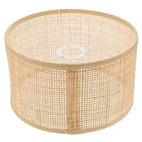 rustic style rattan weaving lampshade hanging ceiling lamp cover e27 modern table lamp cover lighting accessories