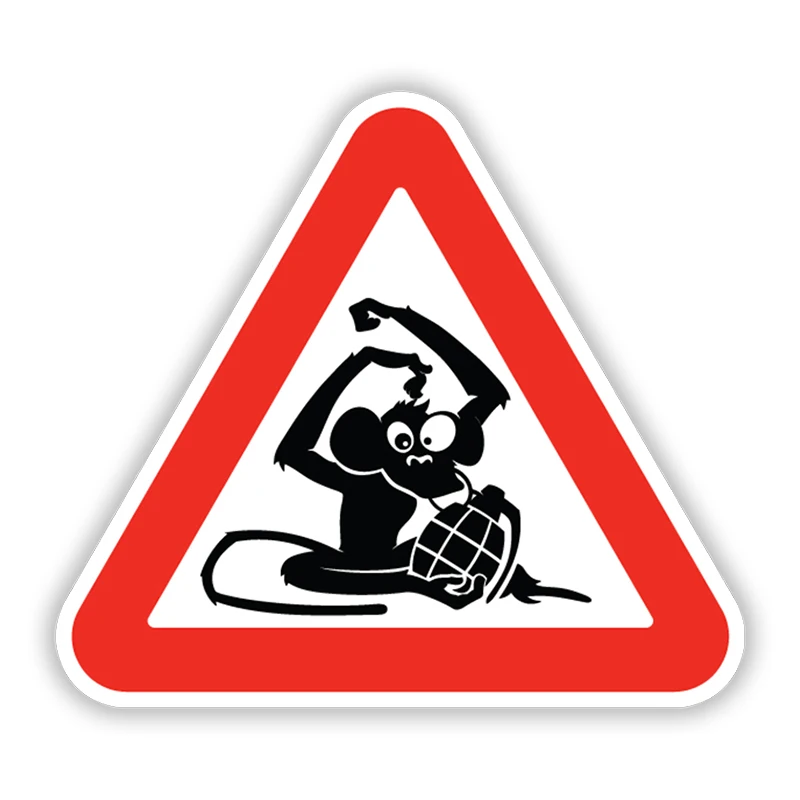 

LLY-0223 Self-adhesive Decal Monkey Sign Car Sticker PVC Waterproof Auto Decors on Bumper Rear Window Personality Cars Decals