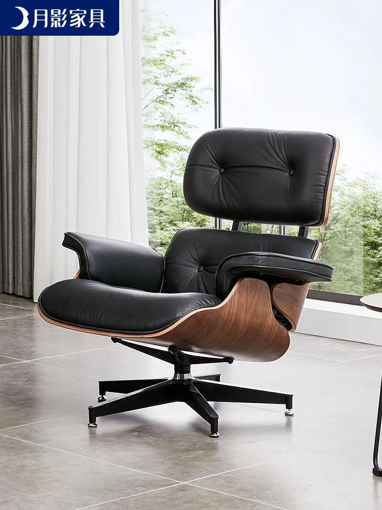 

Кожаный итальянский вращающийся современный простой скандинавский светлсветильник роскошный стул для отдыха, тигровый стул, одноместный ...