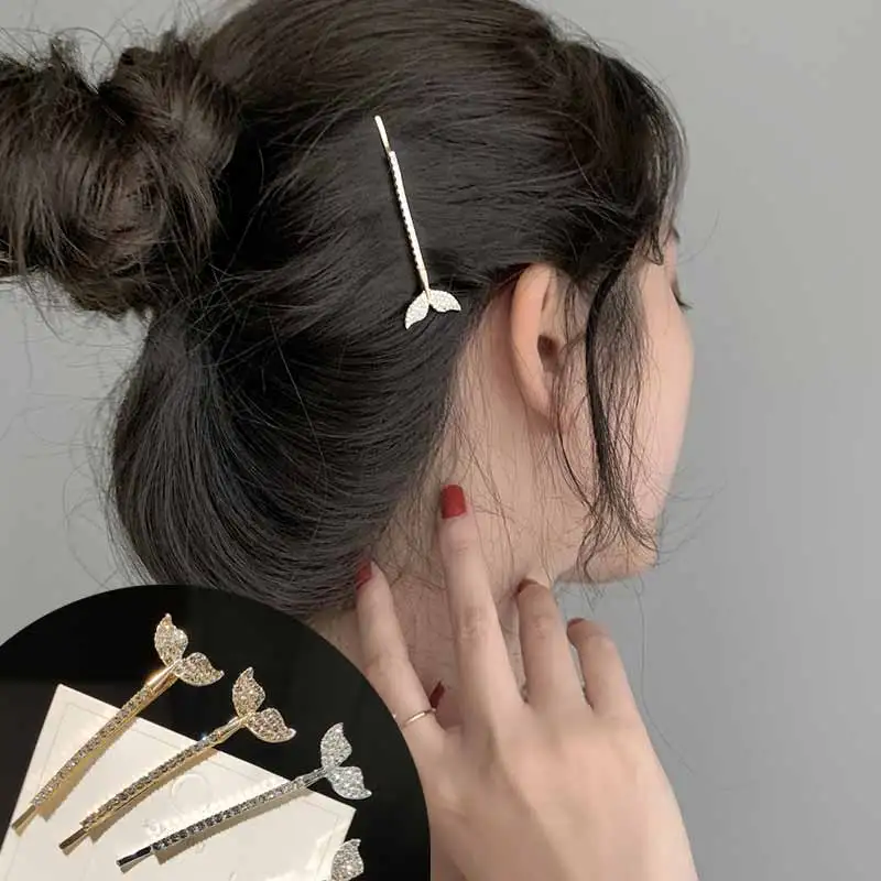 

Fashionable Fishtail Hairpin Korean Shiny One-word Clip Hair Accessories