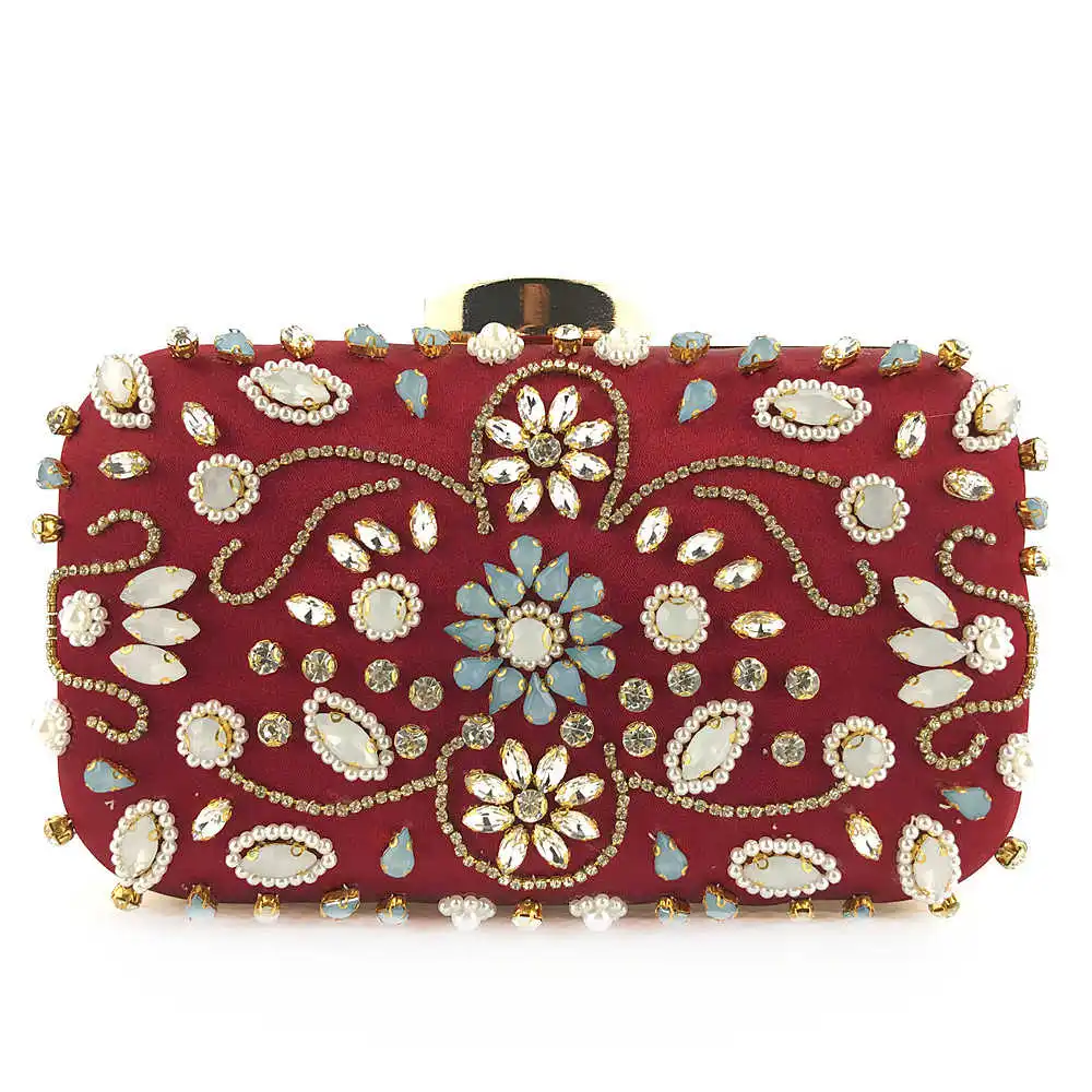 

Hengmei high quality heavy handmade beaded bag for ladies dinner