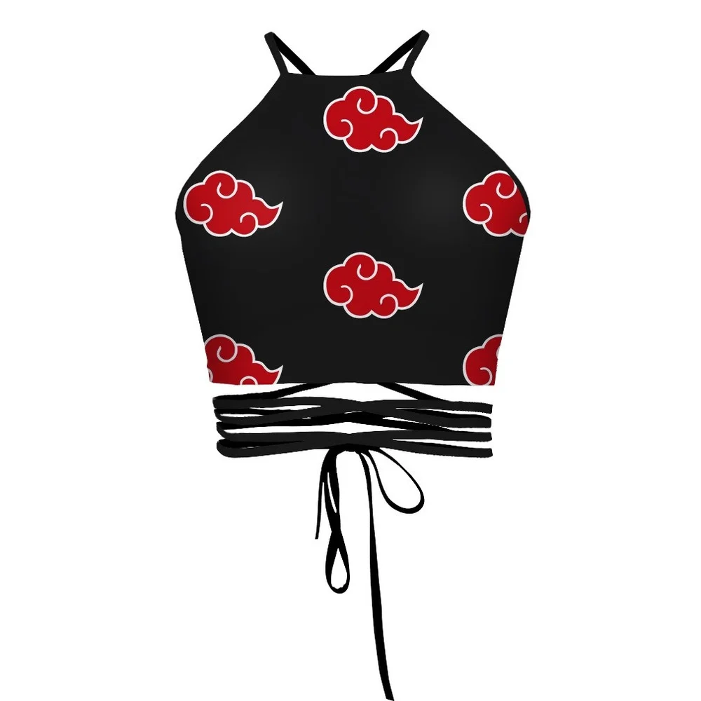 

Women Sexy Halter Tops Summer Rib Knitted Solid Crop Top Off Shoulder Backless Lace Up Slim Black White Tank Top Party Nightwear