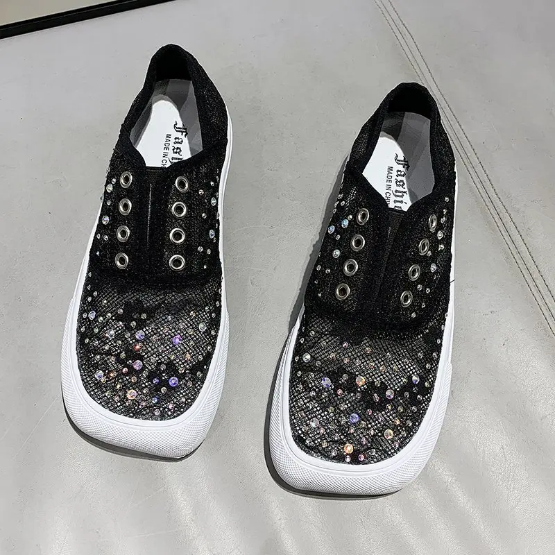 

Women Shoes Flats Shoes Women Women Work Shoes Comfortable for Work Personalized Flat Shoes with Rhinestone Upper Cute Shoes