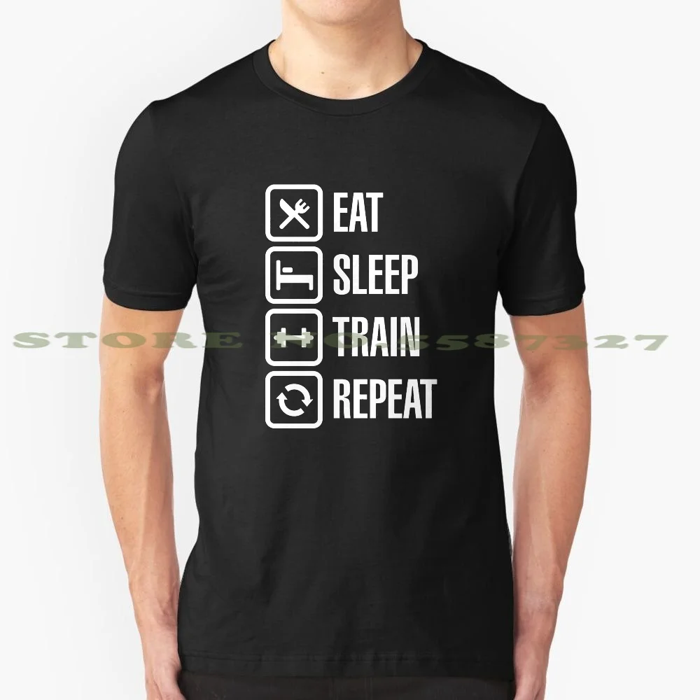 Футболка с надписью Eat Sleep для мужчин и женщин рубашка тренировок в мышцах фитнеса