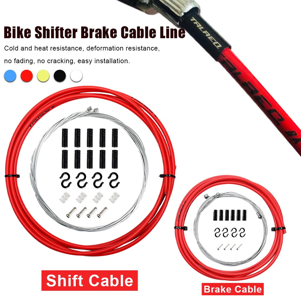 

Universal Bike Shifter Derailleur Cable & Brake Cable 4mm/5mm Shifter Brake Cable Bike Repairing Kit for Mountain Road Bike New
