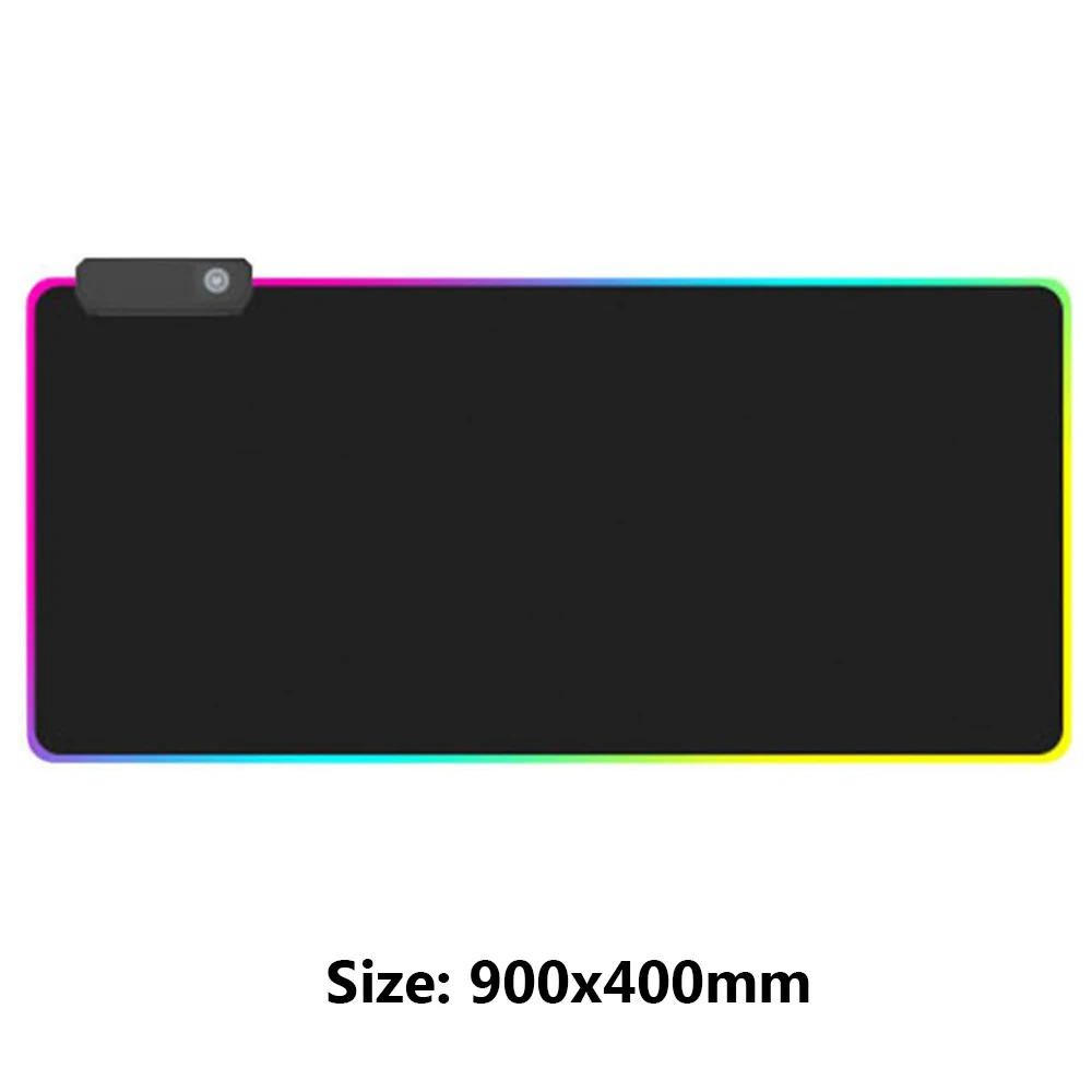 900x400mm Светящийся RGB игровой коврик для мыши цветной негабаритный светящийся USB Расширенный светодиодный нескользящий Настольный Коврик Для Мыши для ПК ноутбука - Цвет: 900x400mm