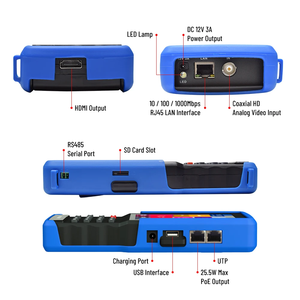CCTV тестер 4 5 дюймов HDMI портативный монитор IPC AHD CVI TVI с WIFI USB мощность ONVIF Мини для cctv