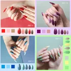 24 шт.компл. 2021 новые Цветной накладные ногти для ног носки Stiletto Стиль накладные ногти полное покрытие Пресс на гвоздь для маникюра кончиков ногтей инструмент