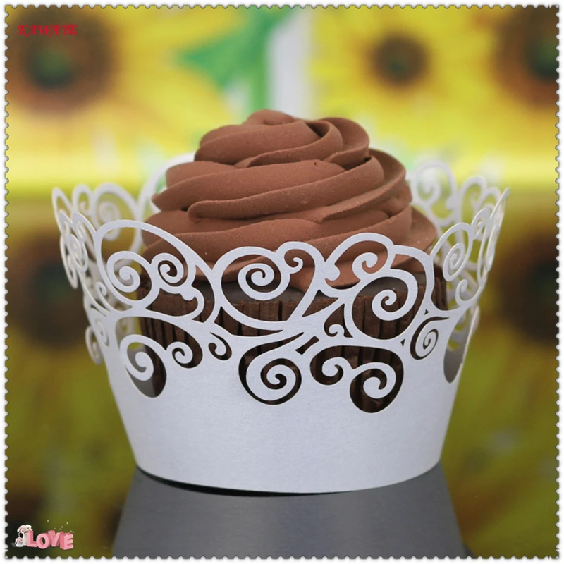100Pcs/форма для кекса кружевная Лазерная резка кексов вкладыш выпечки чашки полые