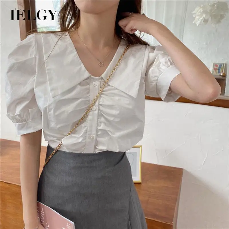 

Женская рубашка с коротким рукавом, свободного покроя